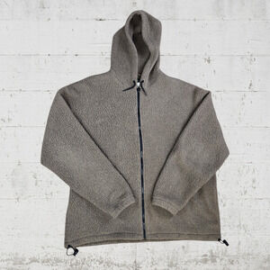 90s Vintage Dark Taupe Pile Fleece USA Made Gander Mountain Teddy Jacket Size XL